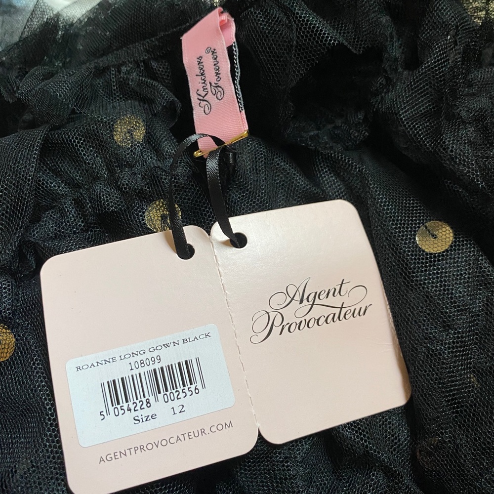 NWT Agent Provocateur Roanne Long Black Gown L - Picture 5 of 6